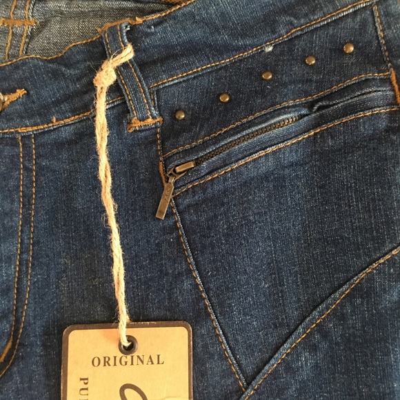 Angfu Studded and Flared Jeans with Fringe Hems Size 7 - Picture 10 of 13